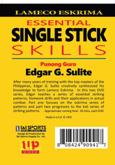 2 DVD Set Lameco Eskrima Essential Single Stick Skills Edgar Sulite